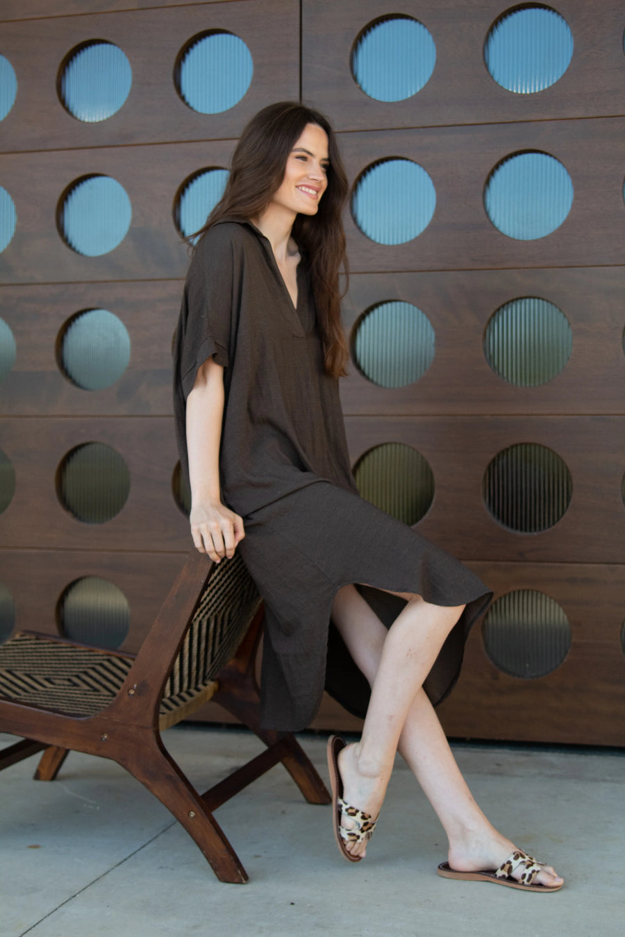 Vestido Camisero - Marrón Chocolate