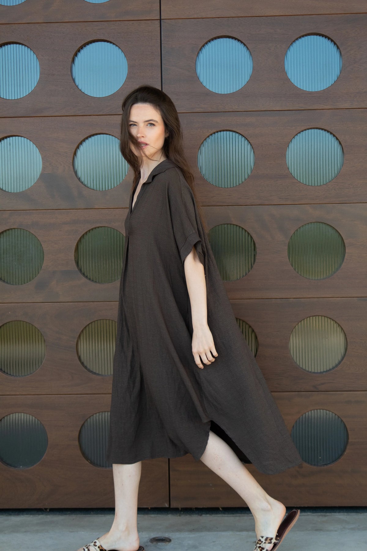 Vestido Camisero - Marrón Chocolate