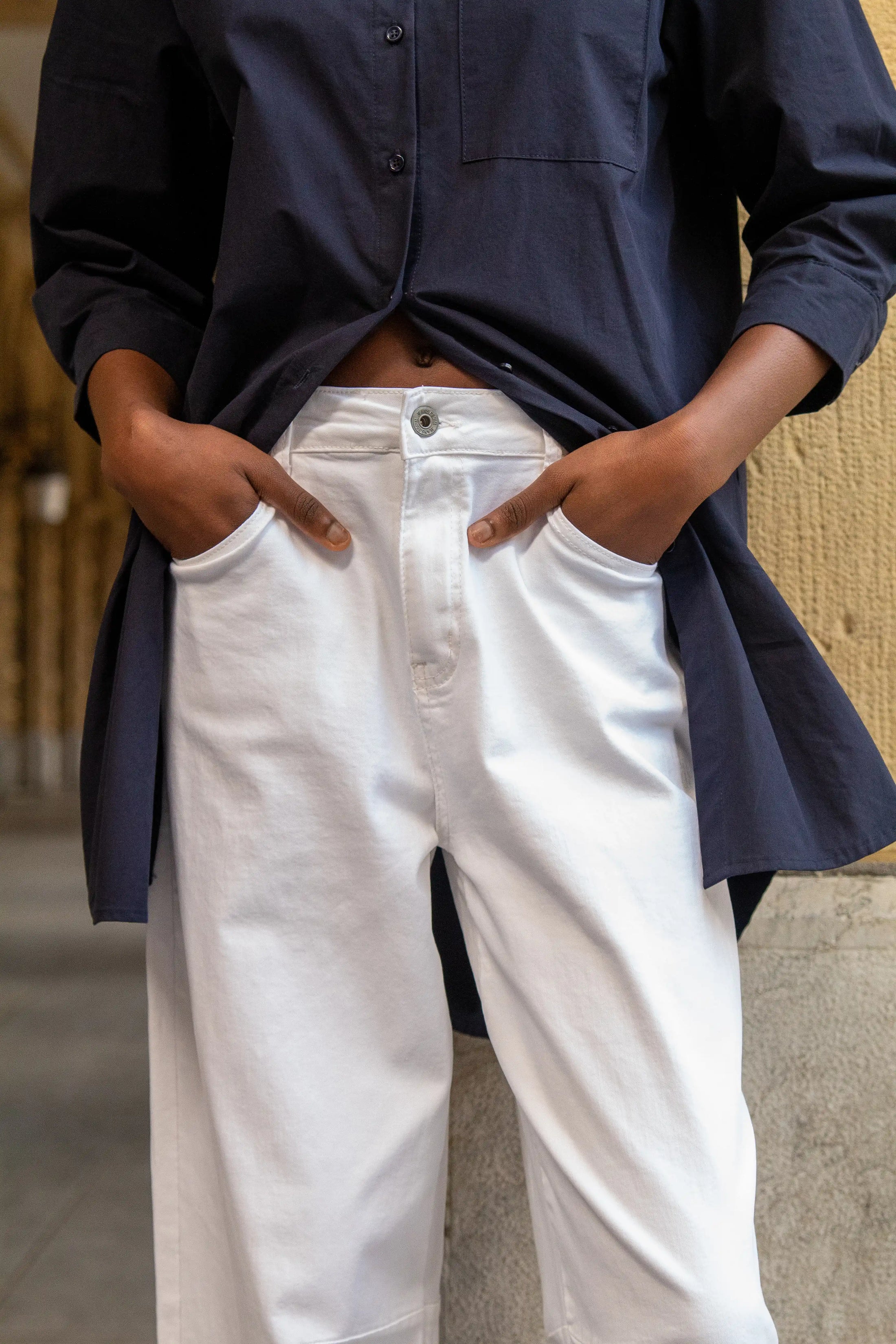 Jeans Balloon Blanco