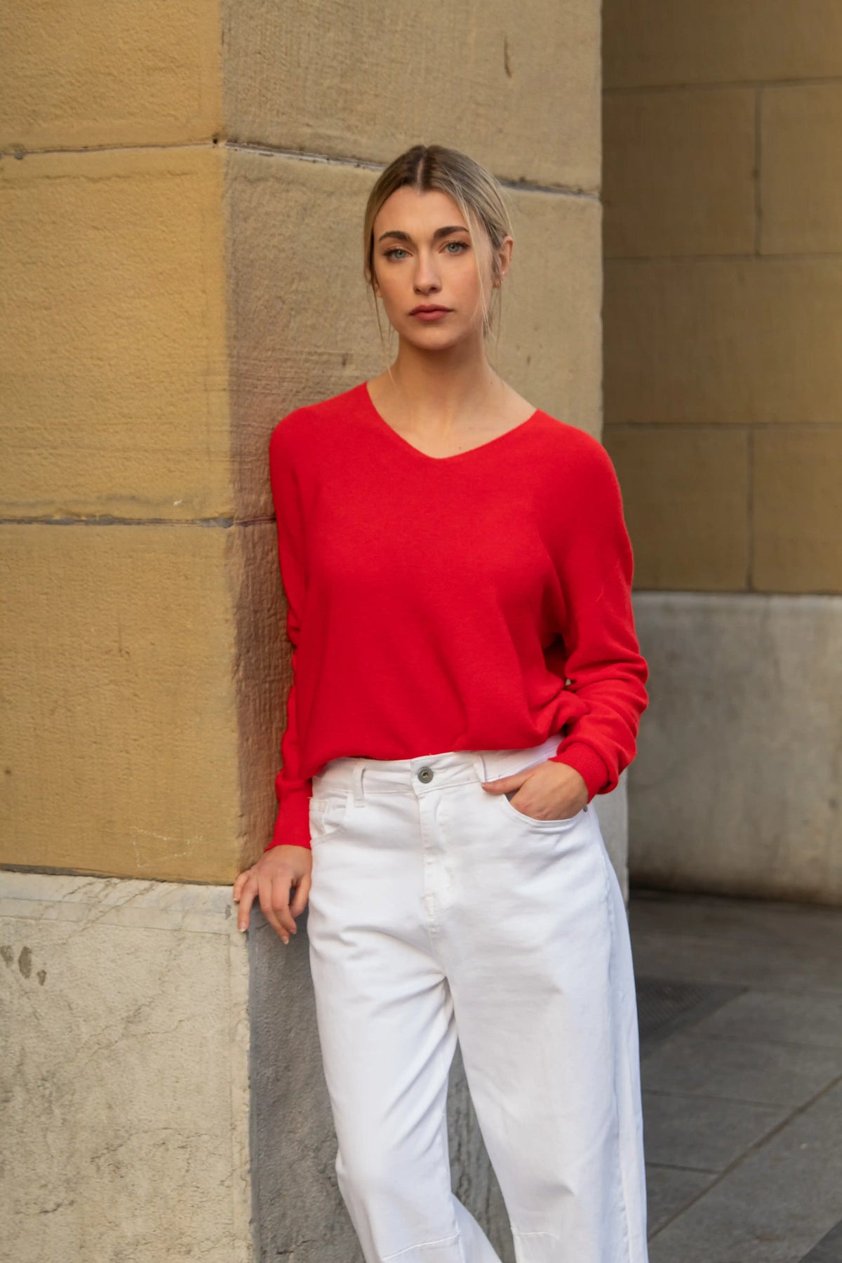 Jersey Cuello Pico - Rojo