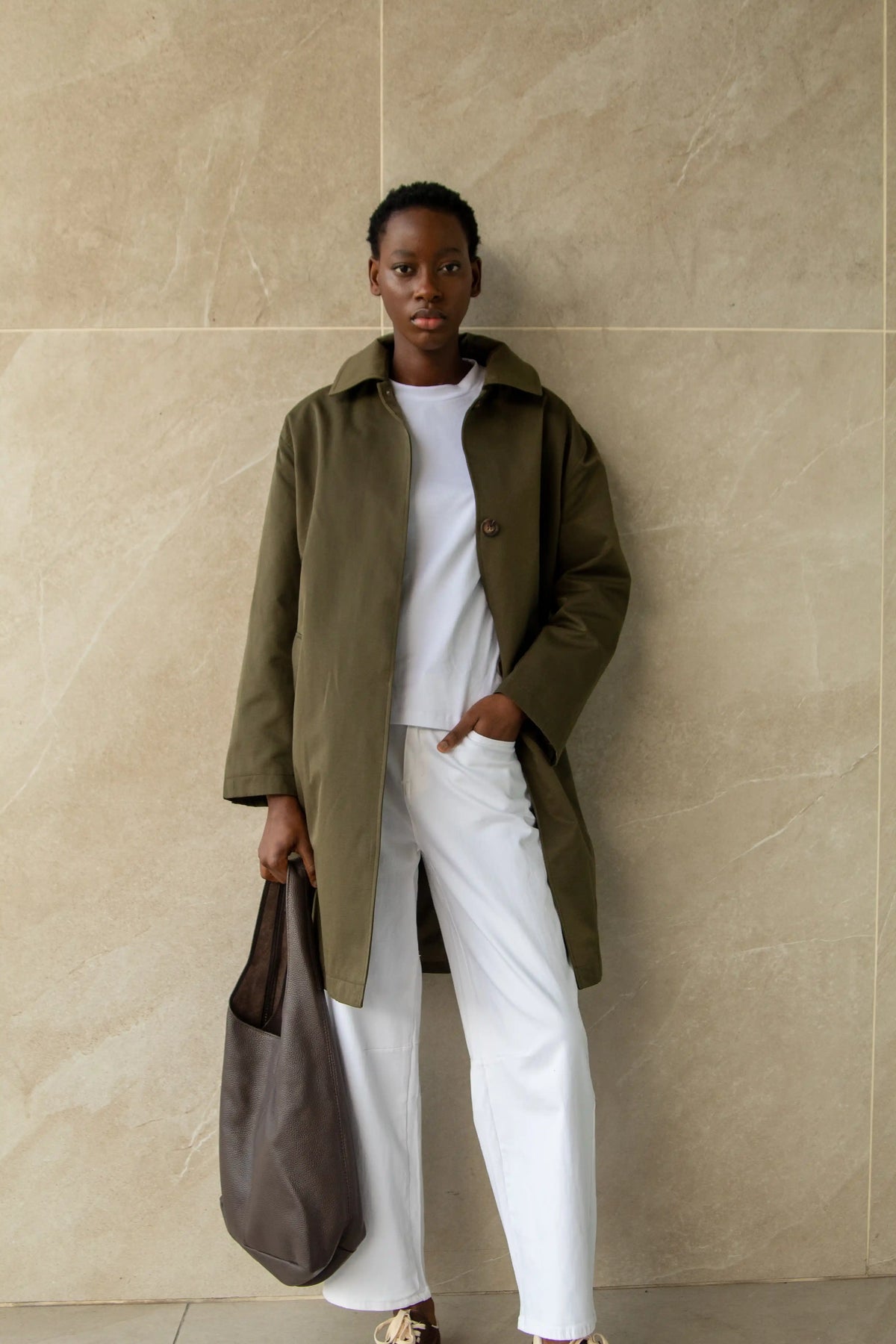 Gabardina Corte Recto - Verde