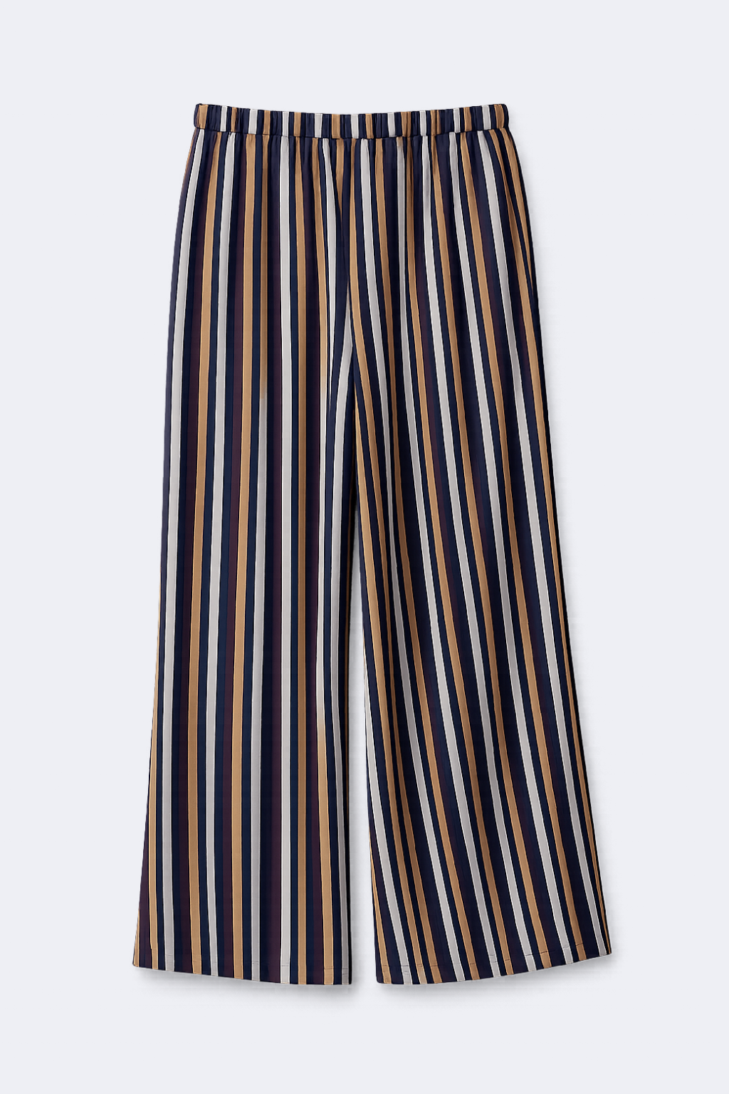 Pantalón Rayas Lino Marino - Azul marino