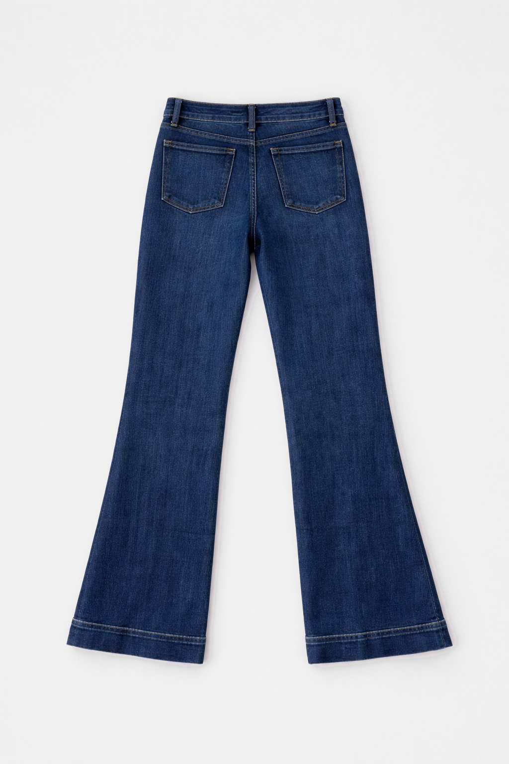 Jeans Flare Bolsillos Delanteros - Azul