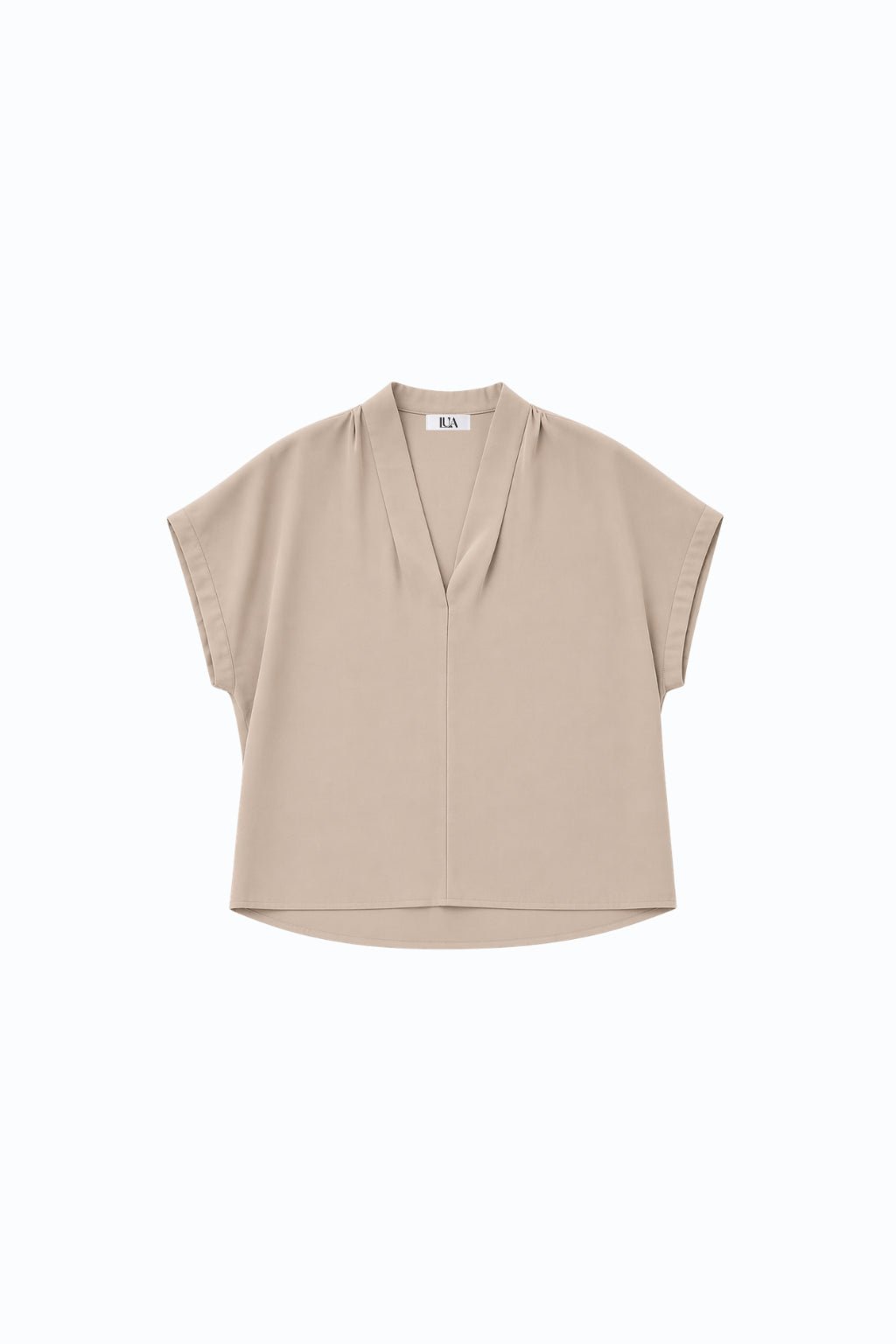 Blusa Pico Manga Midi - Taupe