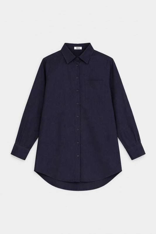 Camisa Over Azul Oscuro - Lua Basque