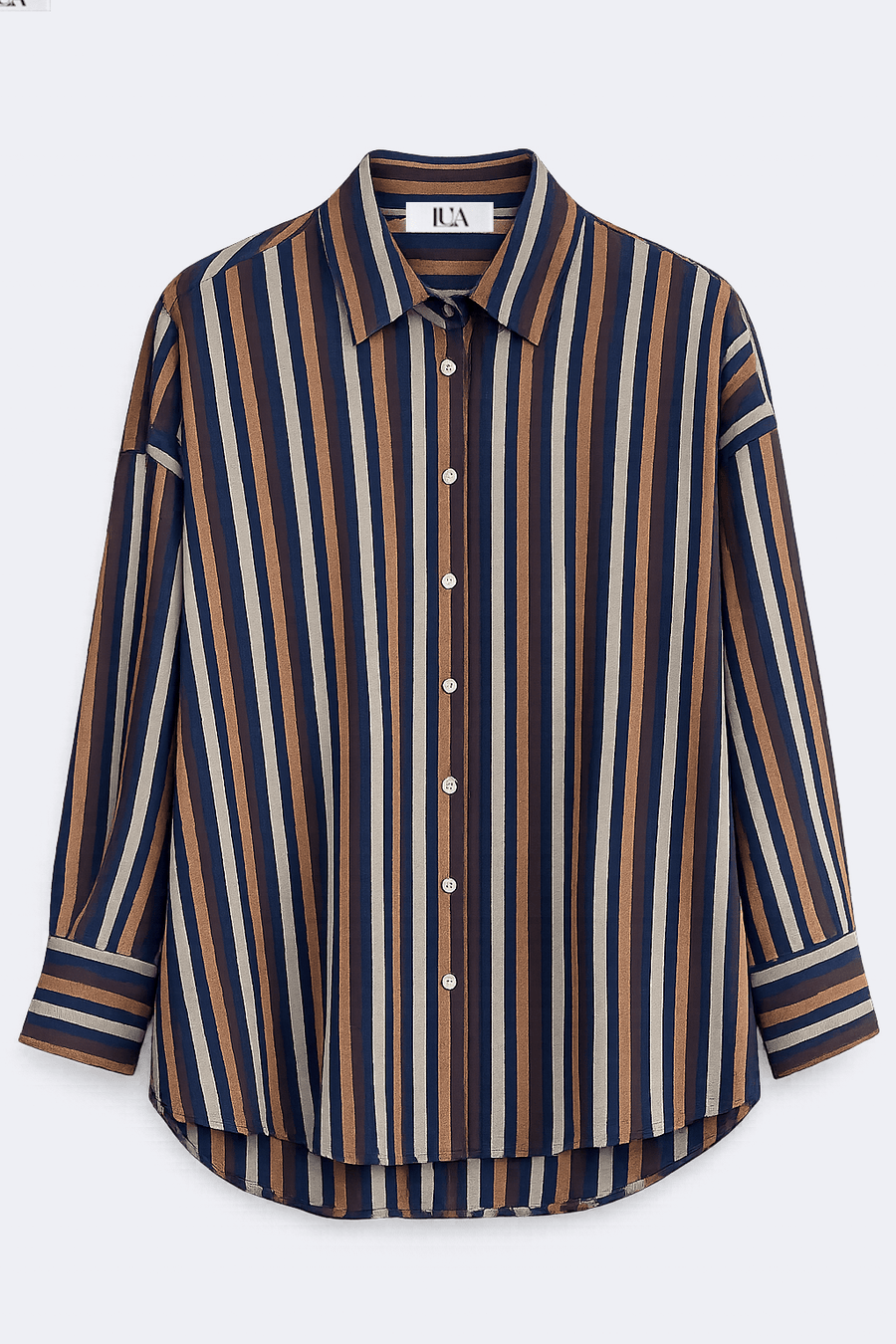 Camisa Rayas Lino Marino - Lua Basque