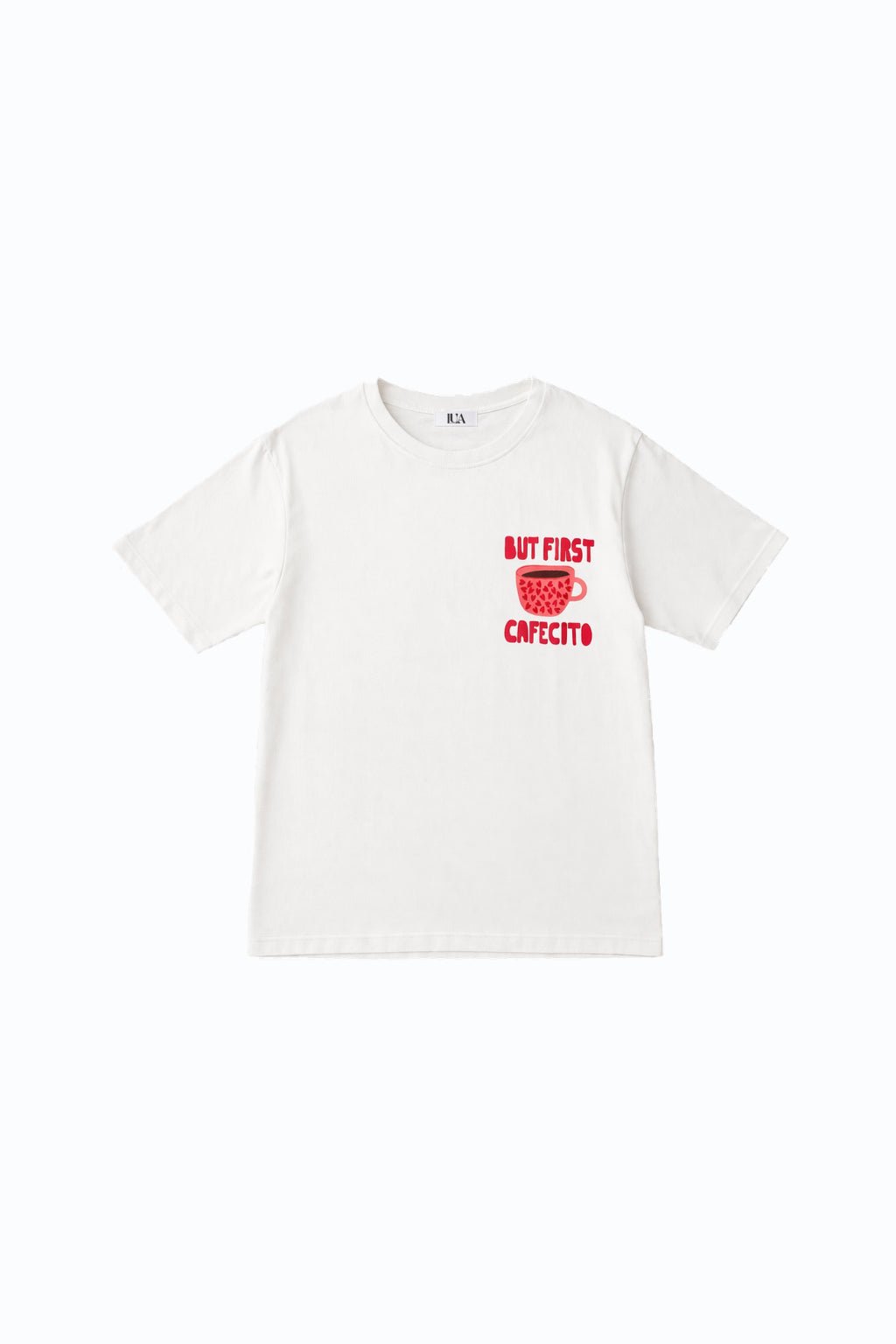 Camiseta But First Cafecito - Blanco