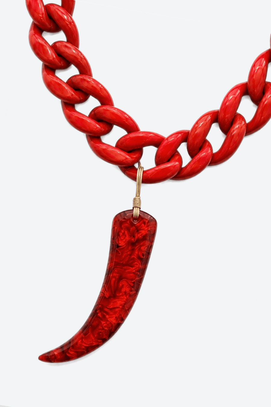 Collar Cuerno Rojo - Rojo