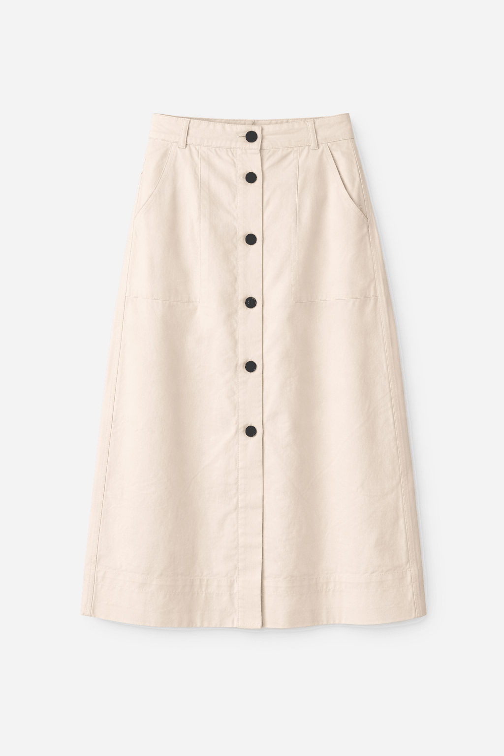 Falda Ligera Abotonada - Beige