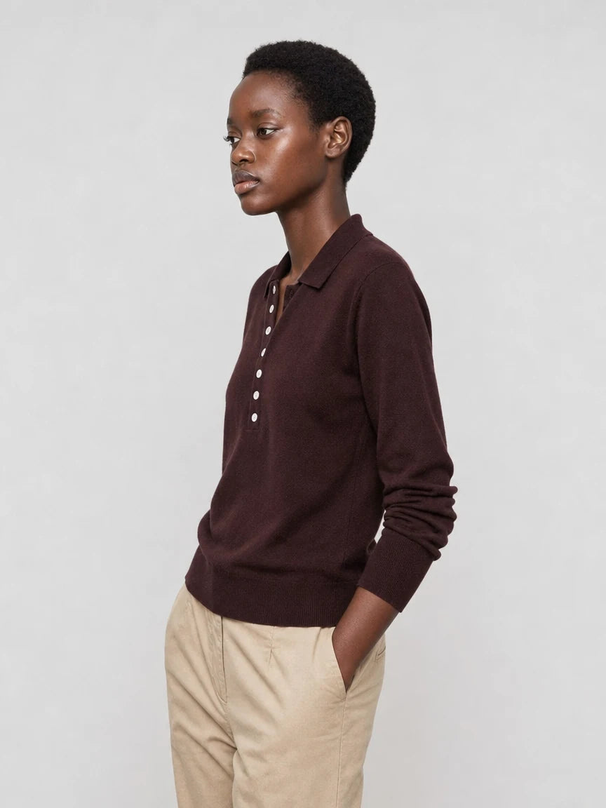 Fine-Knit Polo Shirt