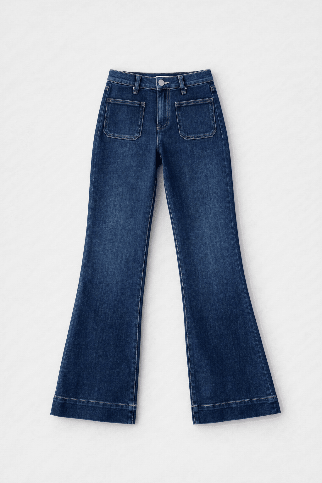Jeans Flare Bolsillos Delanteros - Lua Basque