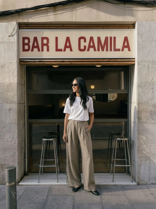 Pantalón Ancho Bolsillo Trasero - Lua Basque