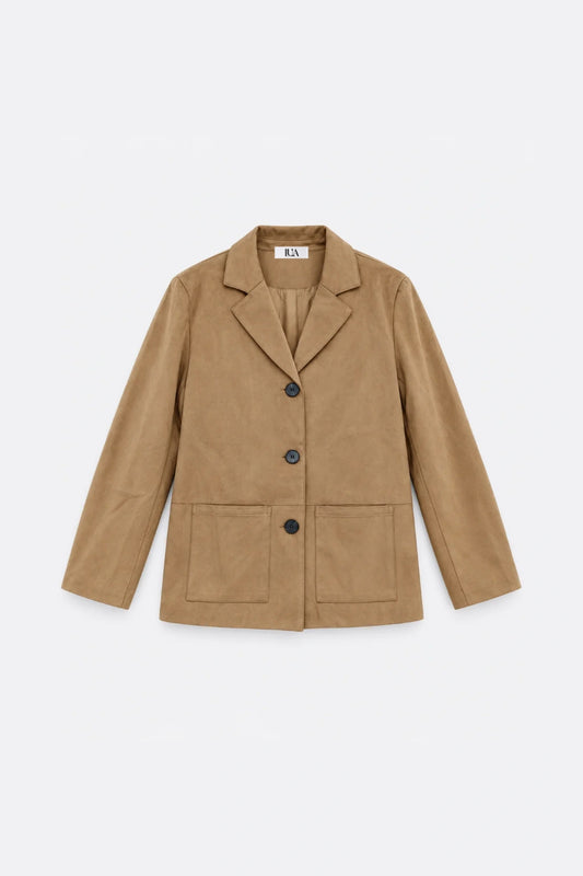Faux Suede Blazer